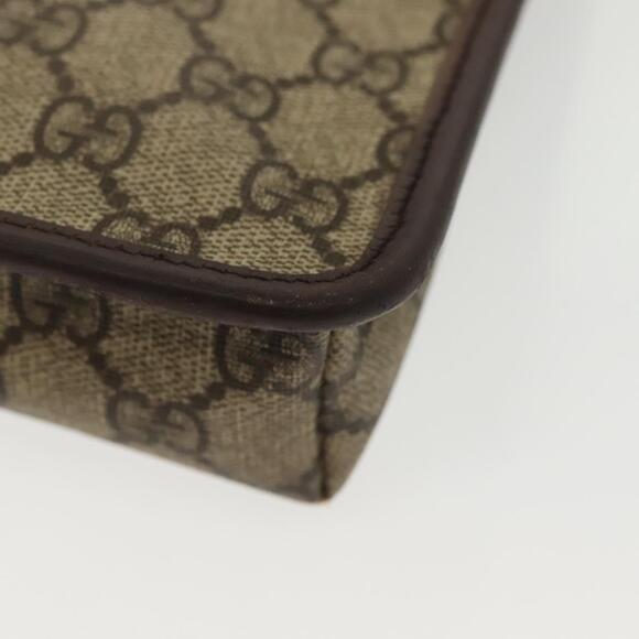 GUCCI GG Supreme Shoulder Bag Pvc Beige Silver - Picture 13 of 16